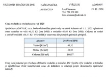 Cena vodného a stočného pro rok 2025