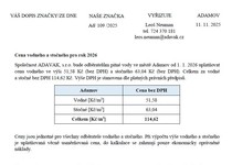Cena vodného a stočného pro rok 2026